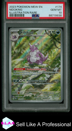 NIDOKING POKEMON 174 2023 151 GEM MINT ENGLISH PSA 10 - Image 1