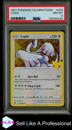 LUGIA POKEMON CELEBRATIONS 2021 022 PSA 8 - Image 1