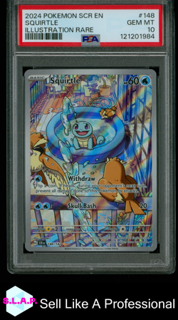 SQUIRTLE POKEMON 148 2024 STELLAR CROWN GEM MINT ENGLISH PSA 10 - Image 1