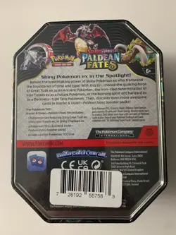 Pokemon TCG Scarlet & Violet Paldean Fates Iron Treads EX S Factory Sealed Tin - Image 2