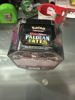 Pokemon TCG Scarlet & Violet Paldean Fates Iron Treads EX S Factory Sealed Tin - Image 4