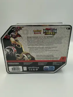 New Pokemon TCG Scarlet & Violet Paldean Fates Iron Treads EX Tin Factory Sealed - Image 2