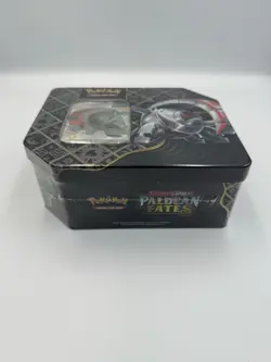New Pokemon TCG Scarlet & Violet Paldean Fates Iron Treads EX Tin Factory Sealed - Image 3