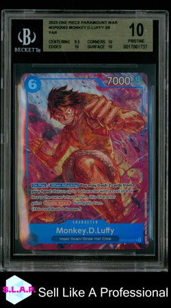 MONKEY.D.LUFFY SR PAR 2023 ONE PIECE PARAMOUNT WAR OP02062 BGS 10 - Image 1