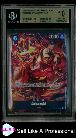SAKAZUKI SR PAR 2023 ONE PIECE PARAMOUNT WAR OP02099 BGS 10 - Image 1