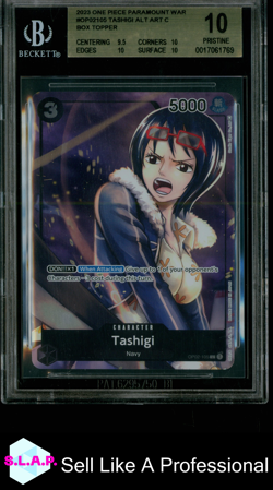 TASHIGI ALT ART C/(BOX TOPPER) 2023 ONE PIECE PARAMOUNT WAR OP02105 BGS 10 - Image 1