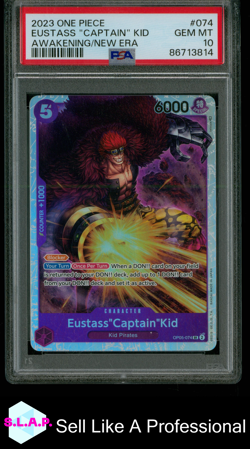 EUSTASS "CAPTAIN" KID ONE PIECE OP05-AWAKENING OF THE NEW ERA 2023 074 PSA 10 - Image 1