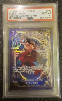 PSA 10 - Luffy-Tarou - ST18 005 SP OP11 Japanese One Piece Fist of Divine Speed - Image 3