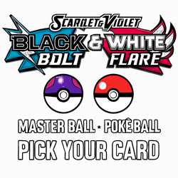 White Flare Black Bolt Master Ball Poke Ball Pattern Pick Your Card Pokemon TCG - Image 1