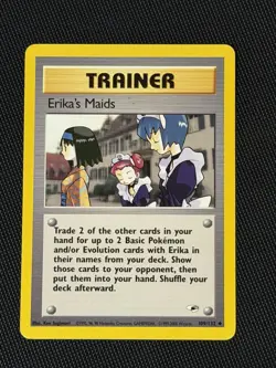 Pokemon TCG Erika's Maids 109/132 Gym Heroes Unlimited LP WOTC - Image 1
