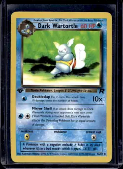2000 Pokemon Team Rocket First Edition Dark Wartortle #46/82 - Image 1