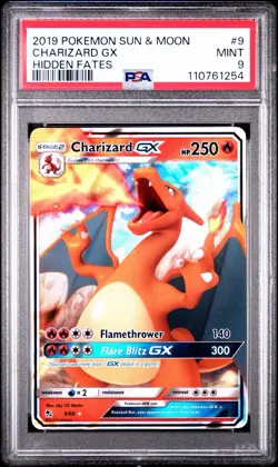 2019 Pokemon Charizard GX 9/68 Hidden Fates Holo PSA 9 - Image 1