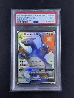Pokemon TCG Charizard GX SV49/SV94 Hidden Fates S&M 2019 PSA 9 Mint Shiny - Image 1