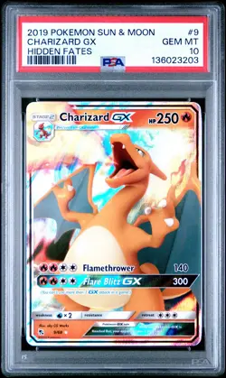 2019 POKEMON SUN & MOON HIDDEN FATES #9 CHARIZARD GX PSA 10 - Image 1