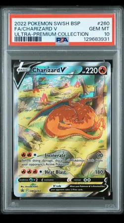 Pokemon TCG Charizard v Sword & Shield SWSH260 Holo PSA 10 Promo Card - Image 1