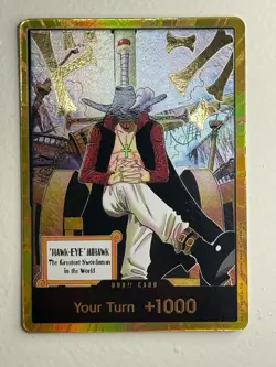DON!! Card (Dracule Mihawk) (Gold) The Azure Sea's Seven Foil - Image 1