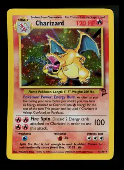 #5 Charizard 4/130 Base Set 2 2000 Holo Rare SWIRL Pokemon Card TCG - Image 1