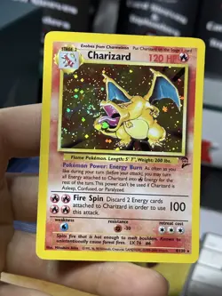 #5 Charizard 4/130 Base Set 2 2000 Holo Rare SWIRL Pokemon Card TCG - Image 3