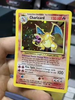 #5 Charizard 4/130 Base Set 2 2000 Holo Rare SWIRL Pokemon Card TCG - Image 4