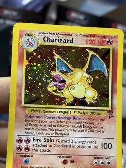 #5 Charizard 4/130 Base Set 2 2000 Holo Rare SWIRL Pokemon Card TCG - Image 5