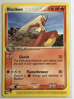 Blaziken Ruby and Sapphire 15/109 MP-LP Pokemon Card - Image 1