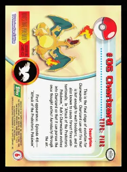 Charizard 6 Green Logo TOPPS TV Animation Edition Pokemon Card - Image 2