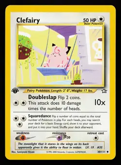 Clefairy 30/111 Uncommon 1st Edition Neo Genesis Pokemon Card - Image 1