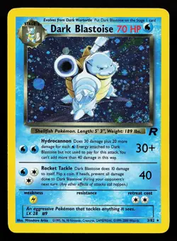 Dark Blastoise 3/82 Holo Rare Team Rocket Pokemon Card small crease - Image 1