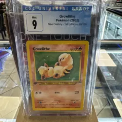 CGC 9 MINT Growlithe Neo Destiny 1st Edition 68/105 Pokemon Card - Image 1