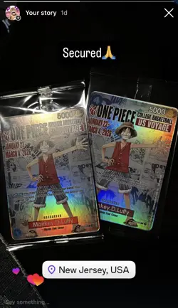 One Piece Monkey.D.Luffy College Basketball US Voyage Promo Card Sealed Rutgers - Image 1