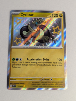 Cyclizar 195/091 SV: Paldean Fates ✧Shiny✧ Holo Rare Pokemon TCG Card NM - Image 1