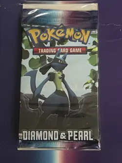 Pokemon 2007 Diamond & Pearl Lucario Booster Patch English Sealed On Shop Card - Image 2