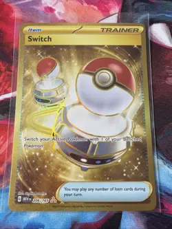 Switch 151 Gold Ultra Rare 206/165 Scarlet & Violet Pokemon TCG NM Card - Image 1