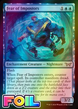 x1 Fear of Impostors DSK Duskmourn MTG 57 FOIL UNCOMMON M/NM 1x - Image 1