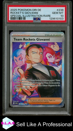 ROCKET'S GIOVANNI SPEC ILL RARE POKEMON GER DESTINED RIVALS 2025 238 PSA 10 - Image 1