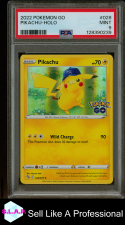 PIKACHU-HOLO POKEMON GO 2022 028 PSA 9 - Image 1