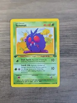 Pokemon TCG Venonat 1st Edition Jungle 63/64 VLP - Image 1