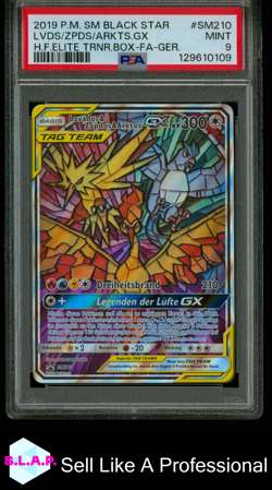 LVDS/ZPDS/ARKTS.GX H.F.ETB-FA-GER. POKEMON SM BLCK STR PRM 2019 SM210 PSA 9 - Image 1