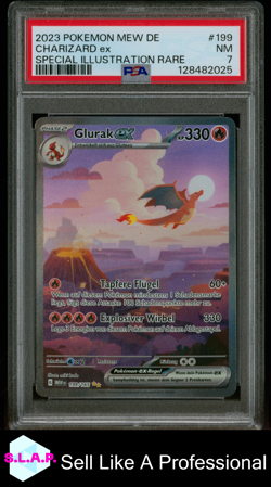 CHARIZARD EX SPECI4L ILLUSTRATION RARE POKEMON GERMAN MEW DE-151 2023 199 PSA 7 - Image 1