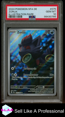 ZORUA ILLUSTRATION RARE POKEMON GERMAN SFA DE-SHROUDED FABLE 2024 075 PSA 10 - Image 1