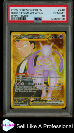 ROCKET'S MEWTWO EX HYPER RARE POKEMON DRI EN-DESTINED RIVALS 2025 240 PSA 10 - Image 1