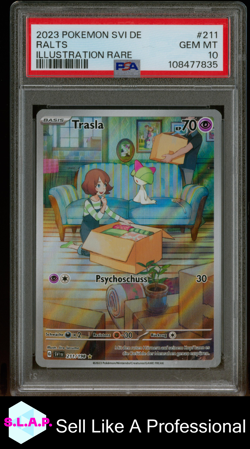 RALTS ILLUSTRATION RARE POKEMON GERMAN SVI DE-SCARLET & VIOLET 2023 211 PSA 10 - Image 1