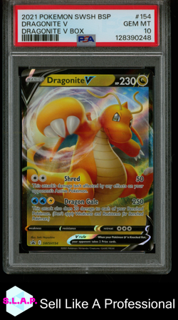 DRAGONITE V DRAGONITE V BOX POKEMON SWSH BLACK STAR PROMO 2021 154 PSA 10 - Image 1