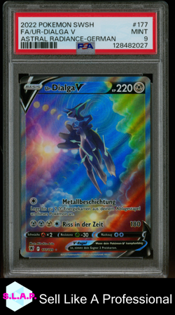 FA/UR-DIALGA V ASTRAL RADIANCE-GER POKEMON SWSH ASTRAL RADIANCE 2022 177 PSA 9 - Image 1