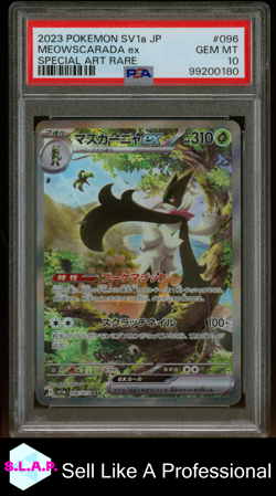MEOWSCARADA EX SPECI4L ART RARE POKEMON JAP SV1A-TRIPLET BEAT 2023 096 PSA 10 - Image 1