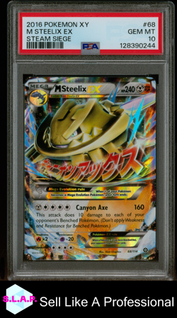 M STEELIX EX STEAM SIEGE POKEMON XY STEAM SIEGE 2016 68 PSA 10 - Image 1