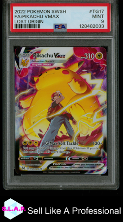 FA/PIKACHU VMAX LOST ORIGIN POKEMON SWORD & SHIELD LOST ORIGIN 2022 TG17 PSA 9 - Image 1