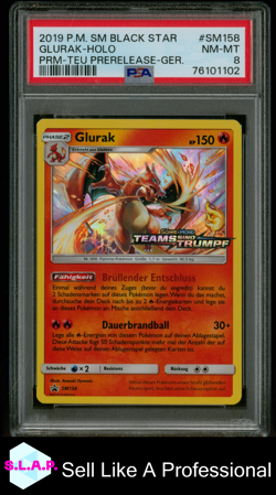 GLURAK-HOLO PRM-TEU PRERELEASE-GER. POKEMON SM BLACK STAR PROMO 2019 SM158 PSA 8 - Image 1