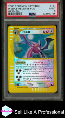 IKSBAT-REVERSE FOIL GERMAN POKEMON SKYRIDGE 2003 147 PSA 9 - Image 1
