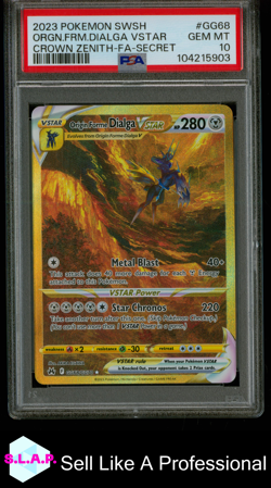 ORGN.FRM.DIALGA VSTAR CROWN ZENITH-FA-SECRET POKEMON SWSH 2023 GG68 PSA 10 - Image 1